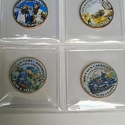 WWII COLORIZED KENNEDY HALF DOLLARS