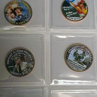 WWII COLORIZED KENNEDY HALF DOLLARS
