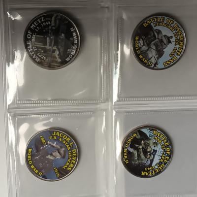 WWII COLORIZED KENNEDY HALF DOLLARS