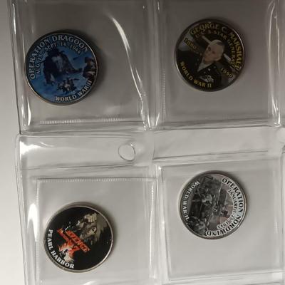 WWII COLORIZED KENNEDY HALF DOLLARS