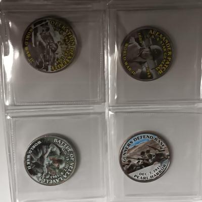WWII COLORIZED KENNEDY HALF DOLLARS