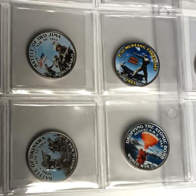 WWII COLORIZED KENNEDY HALF DOLLARS