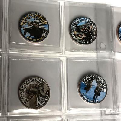 WWII COLORIZED KENNEDY HALF DOLLARS