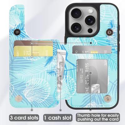 iPhone 16 Pro Case Wallet with Card Holder - Floral Flower Pattern Case with PU Leather Card Pockets Back Flip Cover for iPhone 16 Pro -...