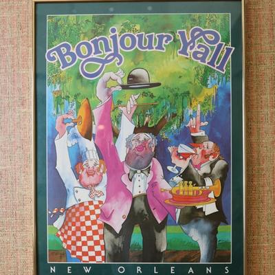 Leo Meiersdorff Signed "Bonjour Y'all" Framed Print