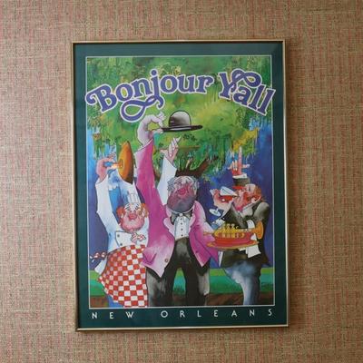 Leo Meiersdorff Signed "Bonjour Y'all" Framed Print