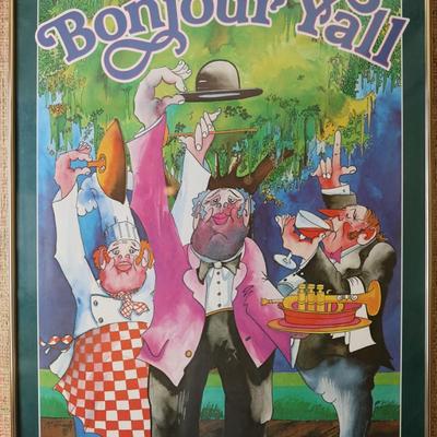 Leo Meiersdorff Signed "Bonjour Y'all" Framed Print