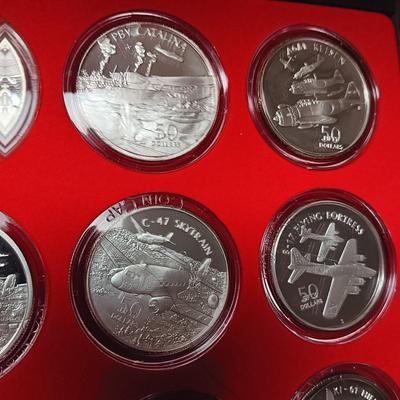 LEGENDARY AIRCRAFT OF WWII $50 SILVER PROOF COINS