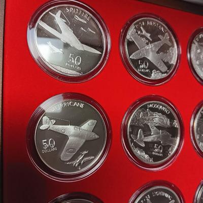 LEGENDARY AIRCRAFT OF WWII $50 SILVER PROOF COINS