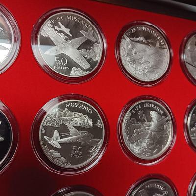 LEGENDARY AIRCRAFT OF WWII $50 SILVER PROOF COINS