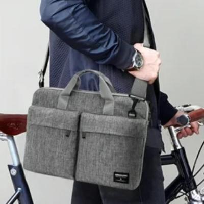 Gray Slim 14 inch Laptop Bag Sleeve Carrying Case with Shoulder Strap, Notebook Ultrabooks Computer Handbag Cover for Men Women Fit for...