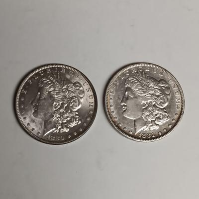 1880-O & 1881 MORGAN SILVER DOLLARS
