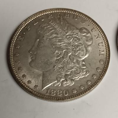 1880 & 1881-O MORGAN SILVER DOLLARS