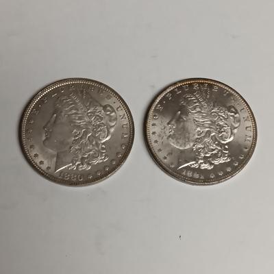 1880 & 1881-O MORGAN SILVER DOLLARS