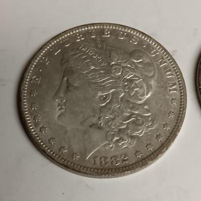 1882-O & 1883-S MORGAN SILVER DOLLARS