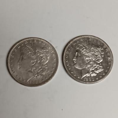1882-O & 1883-S MORGAN SILVER DOLLARS