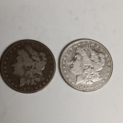1879-CC & 1882 MORGAN SILVER DOLLARS