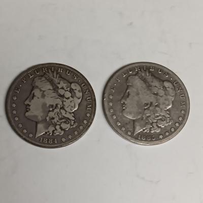 1884 & 1885-S MORGAN SILVER DOLLARS