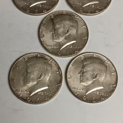 5 SILVER KENNEDY HALF DOLLARS