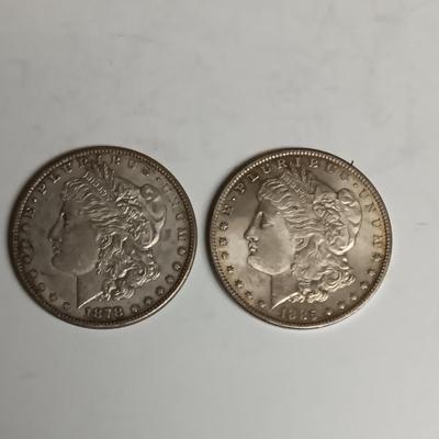 1878-S & 1885-O MORGAN SILVER DOLLARS