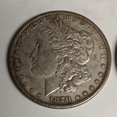 1878-S & 1885-O MORGAN SILVER DOLLARS
