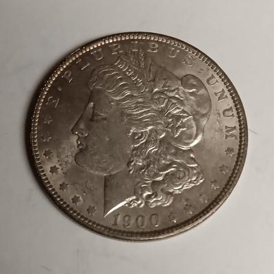1877-S SILVER TRADE DOLLAR & 1900 MORGAN SILVER DOLLAR