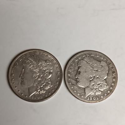 1901-O & 1903 MORGAN SILVER DOLLARS