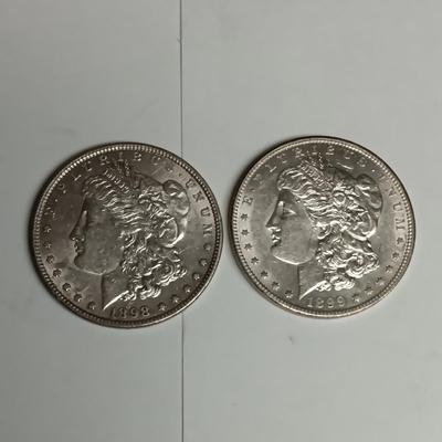 1898 & 1899-O MORGAN SILVER DOLLARS