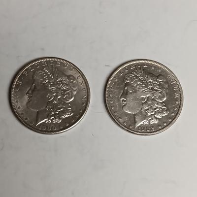 1900 & 1902 MORGAN SILVER DOLLARS