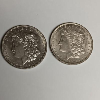 1921 & 1921-D MORGAN SILVER DOLLARS