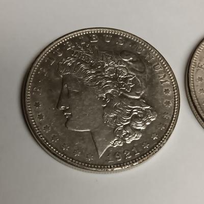 1921 & 1921-D MORGAN SILVER DOLLARS