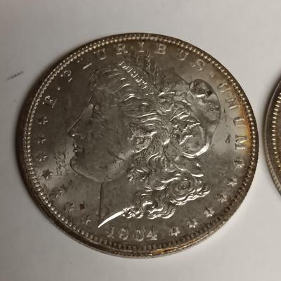 1904-O & 1921-S MORGAN SILVER DOLLARS