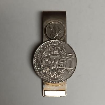 FOREIGN COINS AND MONEY CLIP