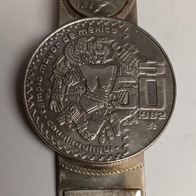 FOREIGN COINS AND MONEY CLIP