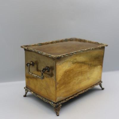 Vintage Mid Century Brass Footed Box, Mexico