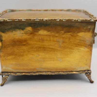 Vintage Mid Century Brass Footed Box, Mexico