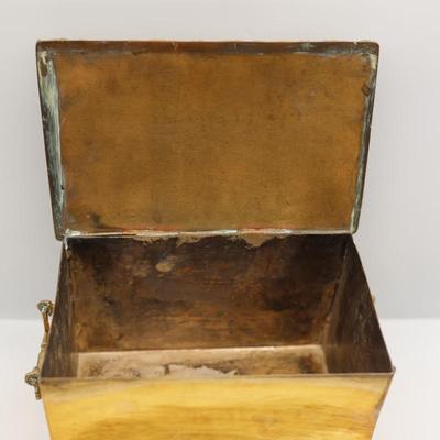 Vintage Mid Century Brass Footed Box, Mexico
