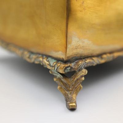 Vintage Mid Century Brass Footed Box, Mexico
