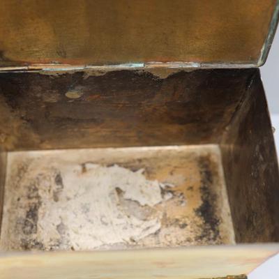 Vintage Mid Century Brass Footed Box, Mexico