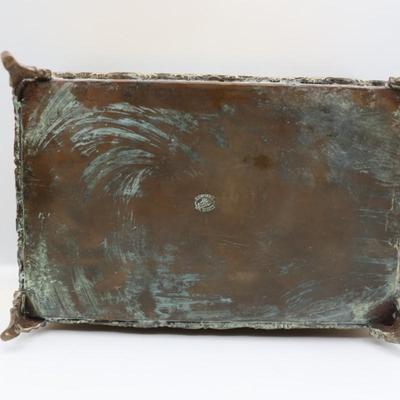 Vintage Mid Century Brass Footed Box, Mexico