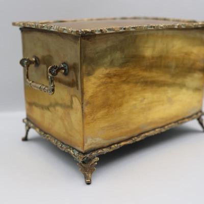 Vintage Mid Century Brass Footed Box, Mexico