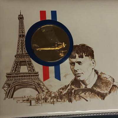 $2 DOLLAR BILL, NAPOLEON COIN, LINDBERGH MEDALS AND FIRST DAY OF ISSUE