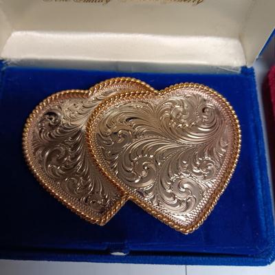 MONTANA SILVERSMITH BELT BUCKLE AND A STICK PIN