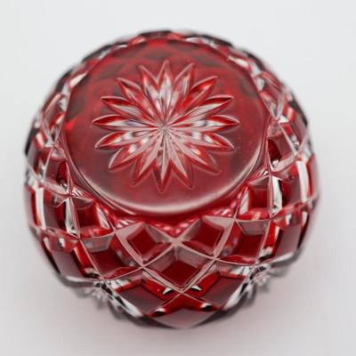 FABERGE Ruby Cut To Clear Crystal Candle Holder