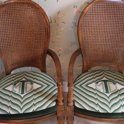 Vintage Double Cane Back Dining Chairs