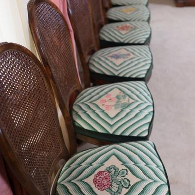 Vintage Double Cane Back Dining Chairs