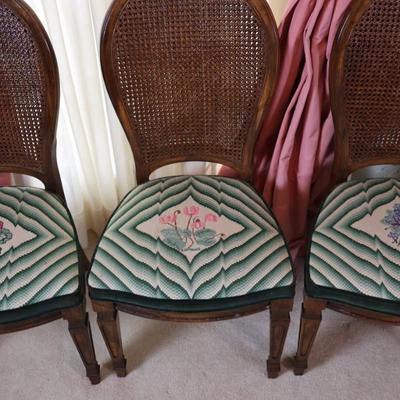 Vintage Double Cane Back Dining Chairs