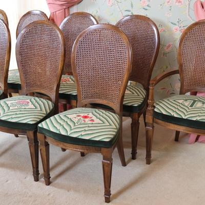 Vintage Double Cane Back Dining Chairs