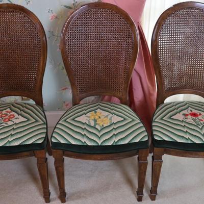 Vintage Double Cane Back Dining Chairs