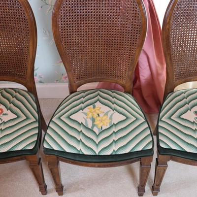 Vintage Double Cane Back Dining Chairs
